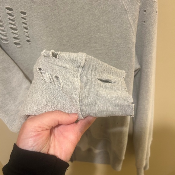 Pam & Gela Heather Gray Distressed Sweatshirt - Picture 7 of 7